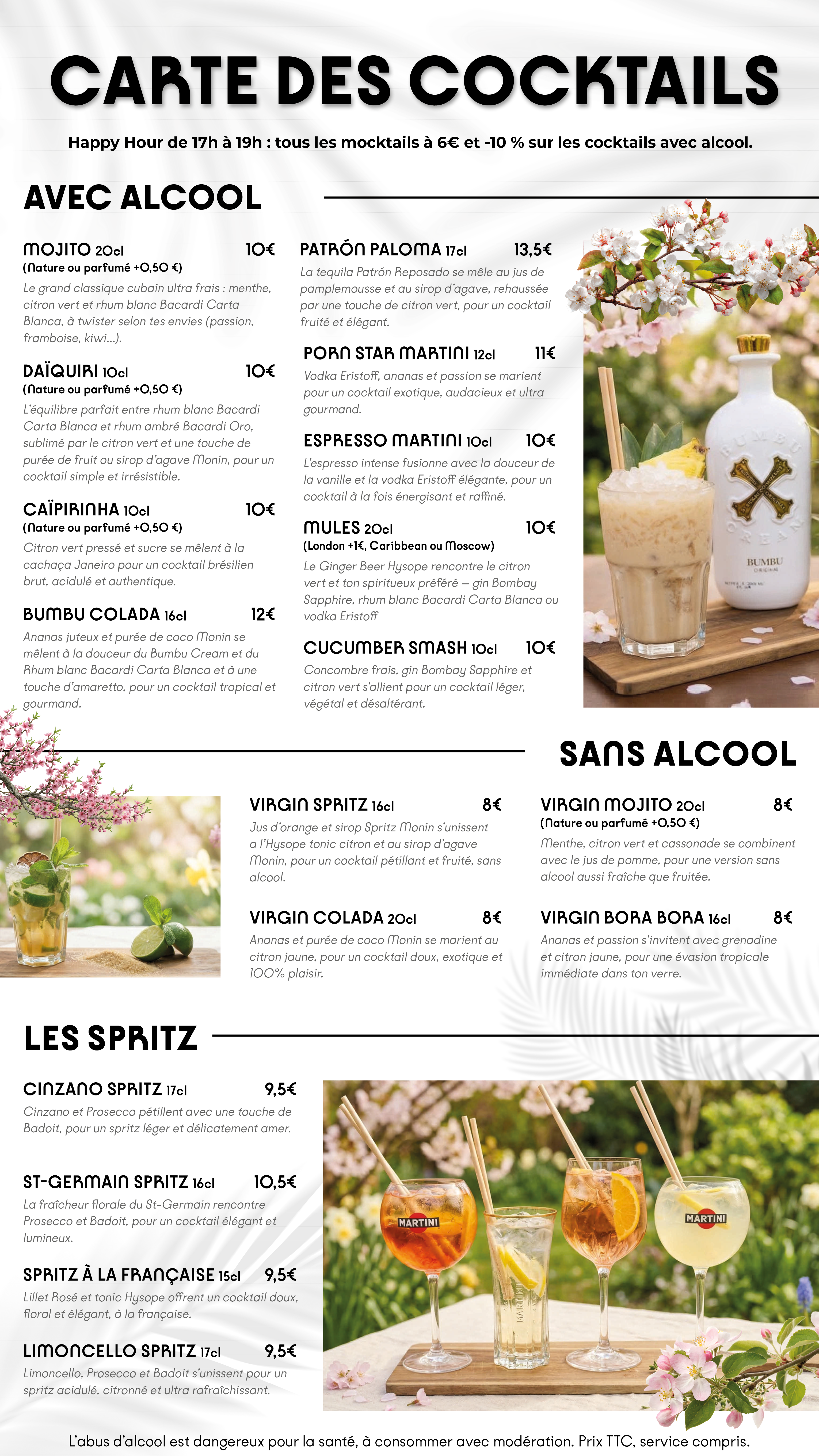 Carte des Boissons