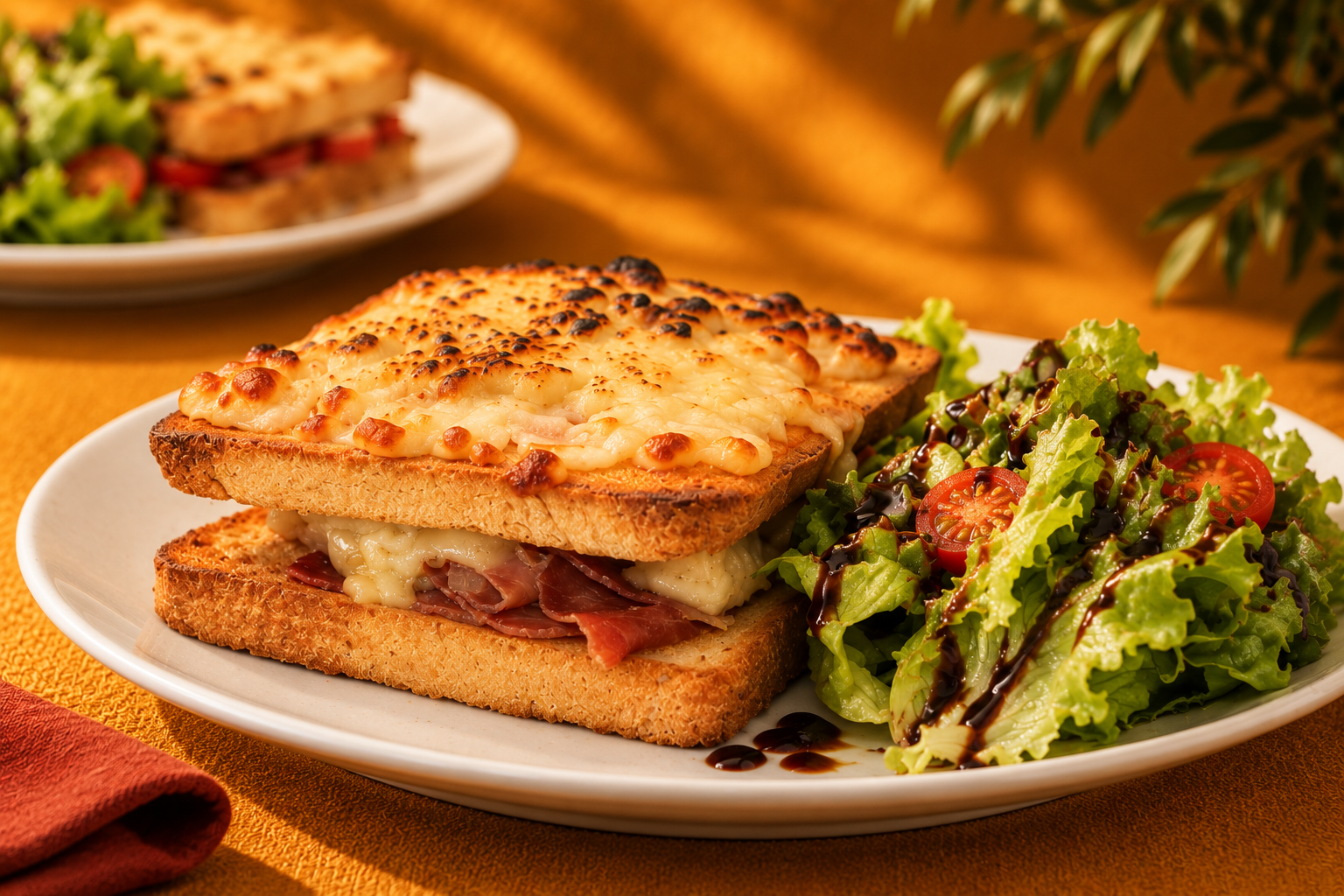 Croque et salade